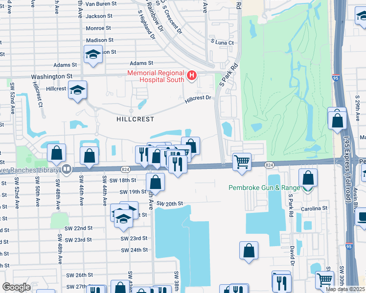 map of restaurants, bars, coffee shops, grocery stores, and more near in Hollywood