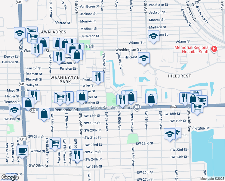 map of restaurants, bars, coffee shops, grocery stores, and more near 5140 Eucalyptus Drive in Hollywood