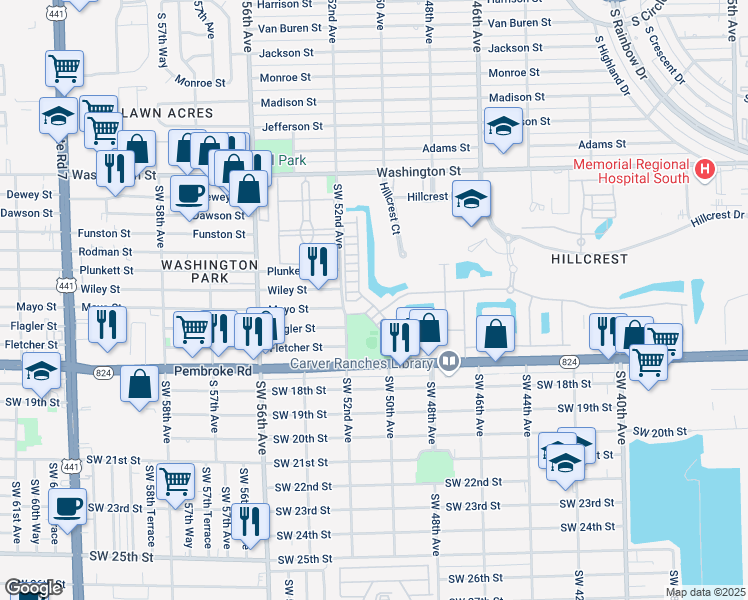 map of restaurants, bars, coffee shops, grocery stores, and more near 5147 Eucalyptus Drive in Hollywood