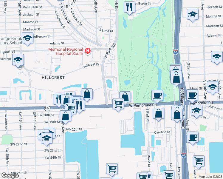 map of restaurants, bars, coffee shops, grocery stores, and more near 3321 Orange Street in Hollywood