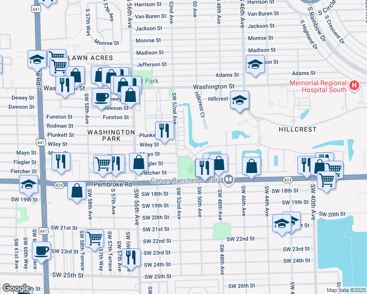 map of restaurants, bars, coffee shops, grocery stores, and more near 1297 Eucalyptus Drive in Hollywood