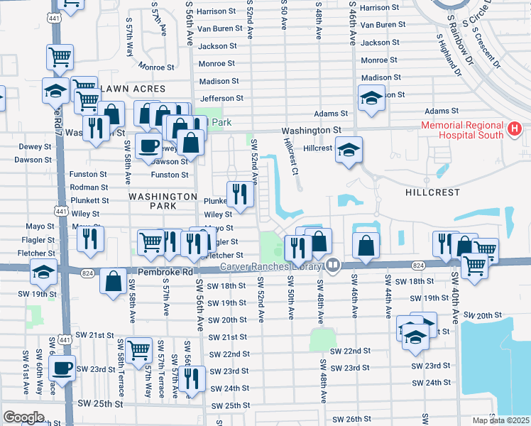 map of restaurants, bars, coffee shops, grocery stores, and more near 5195 Eucalyptus Drive in Hollywood