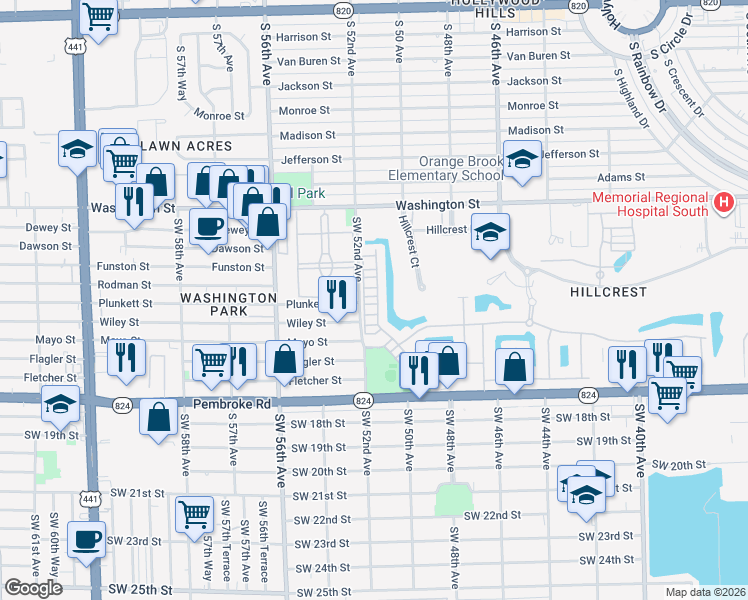 map of restaurants, bars, coffee shops, grocery stores, and more near 1120 Eucalyptus Drive in Hollywood