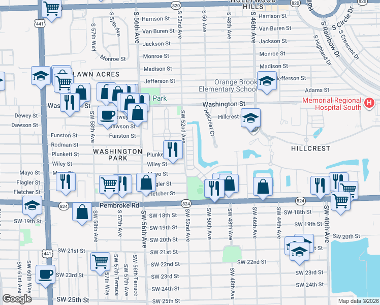 map of restaurants, bars, coffee shops, grocery stores, and more near 1120 Eucalyptus Drive in Hollywood