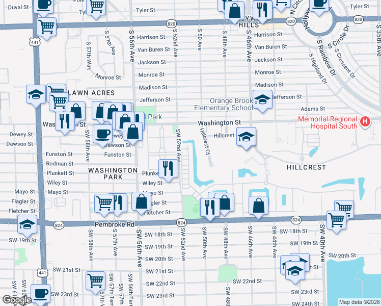 map of restaurants, bars, coffee shops, grocery stores, and more near 1030 Eucalyptus Drive in Hollywood