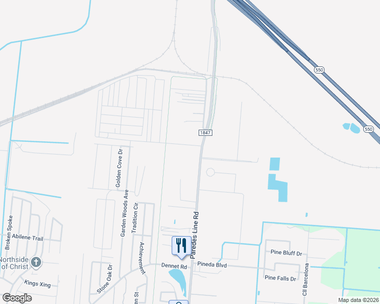 map of restaurants, bars, coffee shops, grocery stores, and more near 6899 Poco Parte Drive in Brownsville