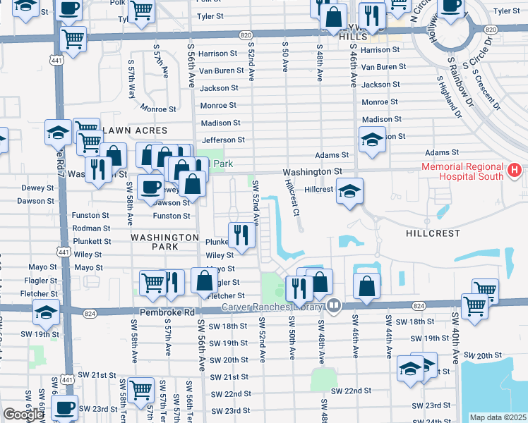 map of restaurants, bars, coffee shops, grocery stores, and more near 1030 Eucalyptus Drive in Hollywood