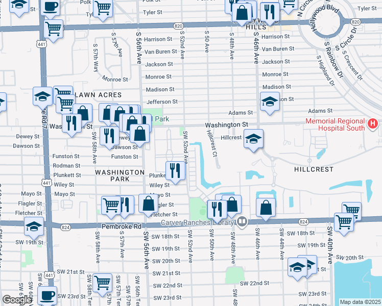 map of restaurants, bars, coffee shops, grocery stores, and more near 1030 Eucalyptus Drive in Hollywood