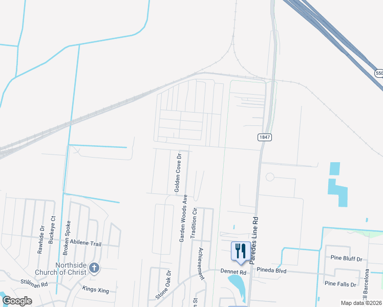 map of restaurants, bars, coffee shops, grocery stores, and more near Brownsville Historic Battlefield Hike and Bike Trail in Brownsville