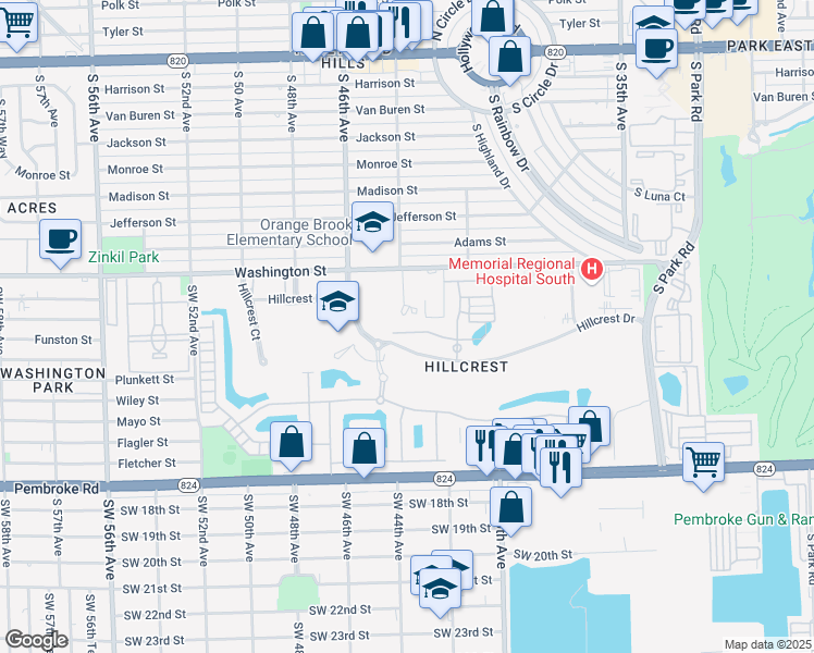 map of restaurants, bars, coffee shops, grocery stores, and more near 4373 Large Leaf Lane in Hollywood