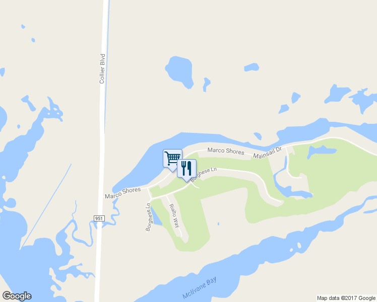 map of restaurants, bars, coffee shops, grocery stores, and more near 1295 Mainsail Drive in Naples