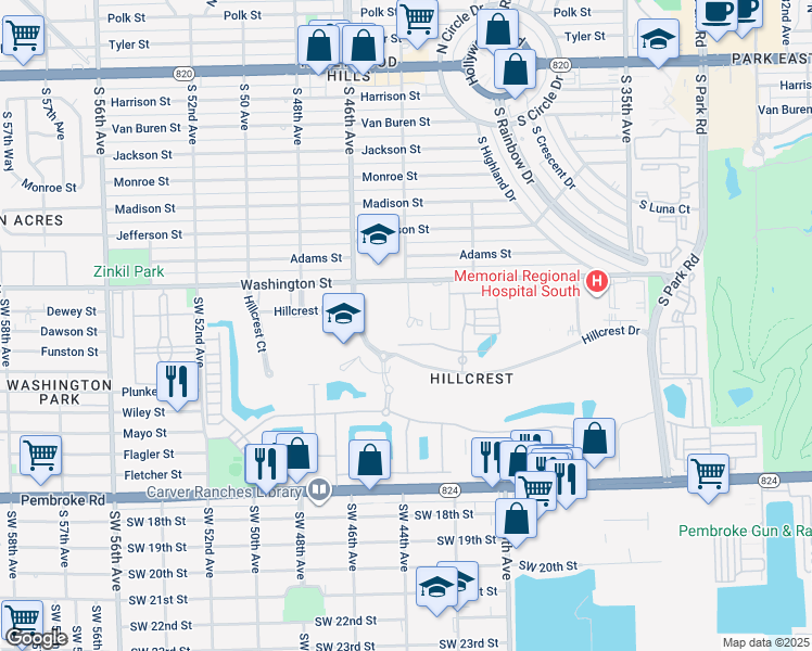 map of restaurants, bars, coffee shops, grocery stores, and more near 4373 Large Leaf Lane in Hollywood