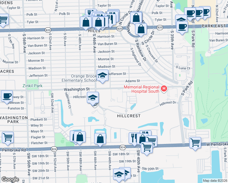 map of restaurants, bars, coffee shops, grocery stores, and more near 1600 Tallwood Avenue in Hollywood