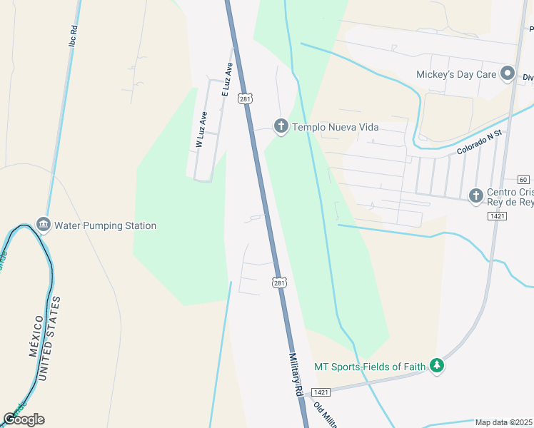 map of restaurants, bars, coffee shops, grocery stores, and more near 25953-26063 Old Military Hwy in Brownsville