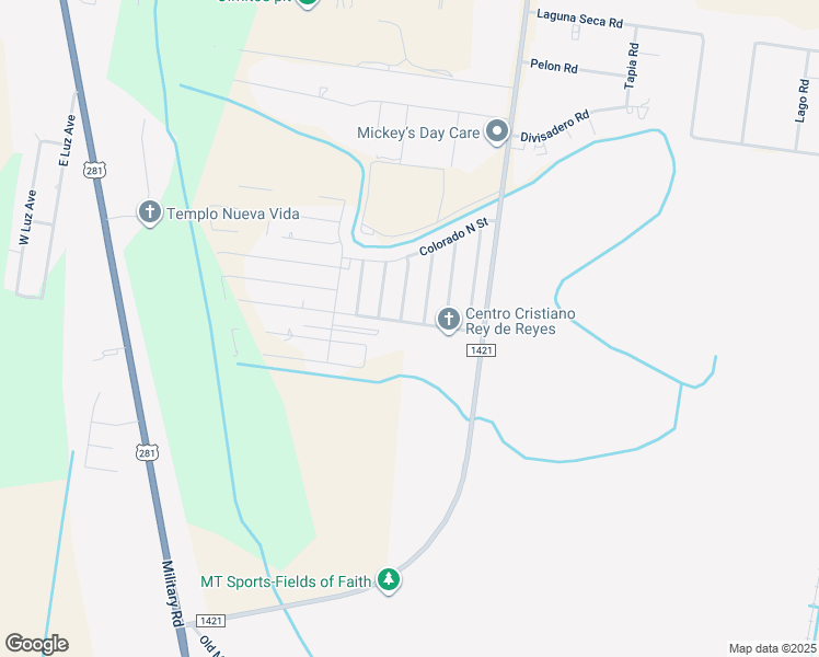 map of restaurants, bars, coffee shops, grocery stores, and more near 9169 Alamosa Drive in Brownsville