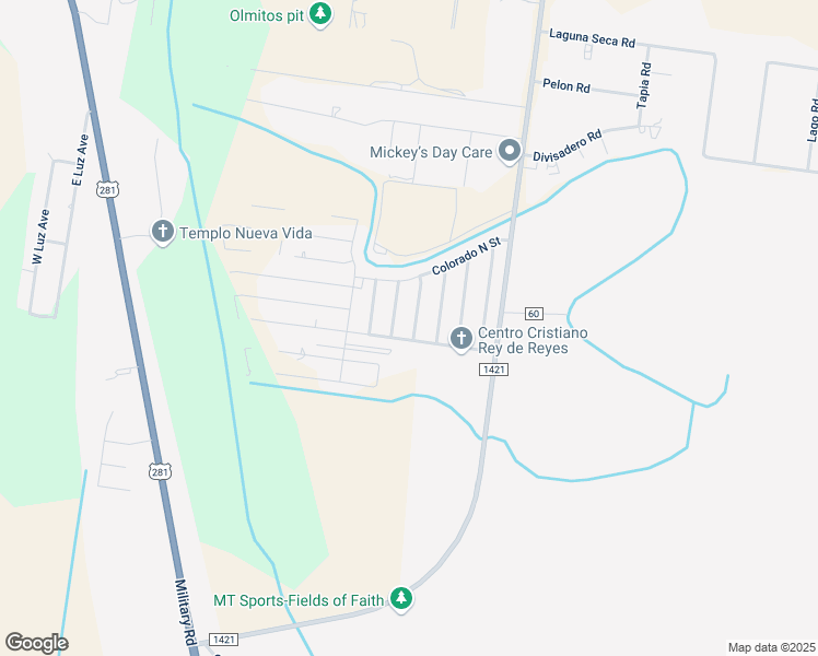 map of restaurants, bars, coffee shops, grocery stores, and more near 9409 Buena Vista Street in Brownsville