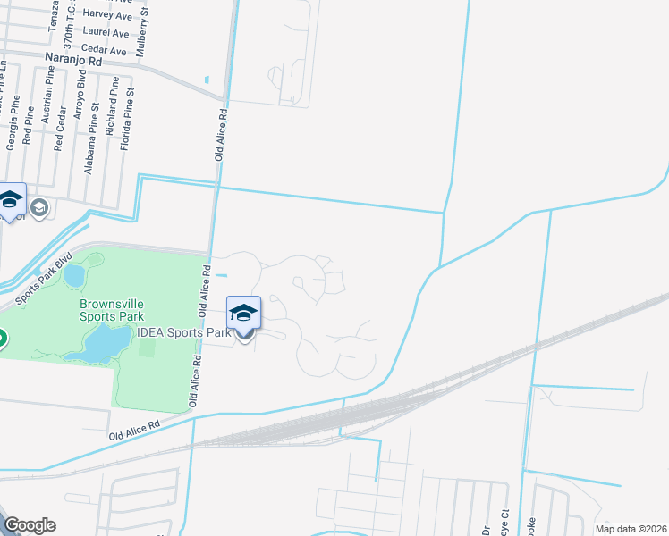 map of restaurants, bars, coffee shops, grocery stores, and more near 37715 Old Alice Road in Brownsville
