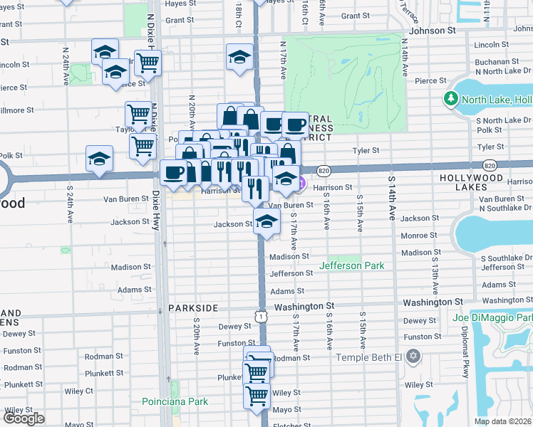 map of restaurants, bars, coffee shops, grocery stores, and more near in 