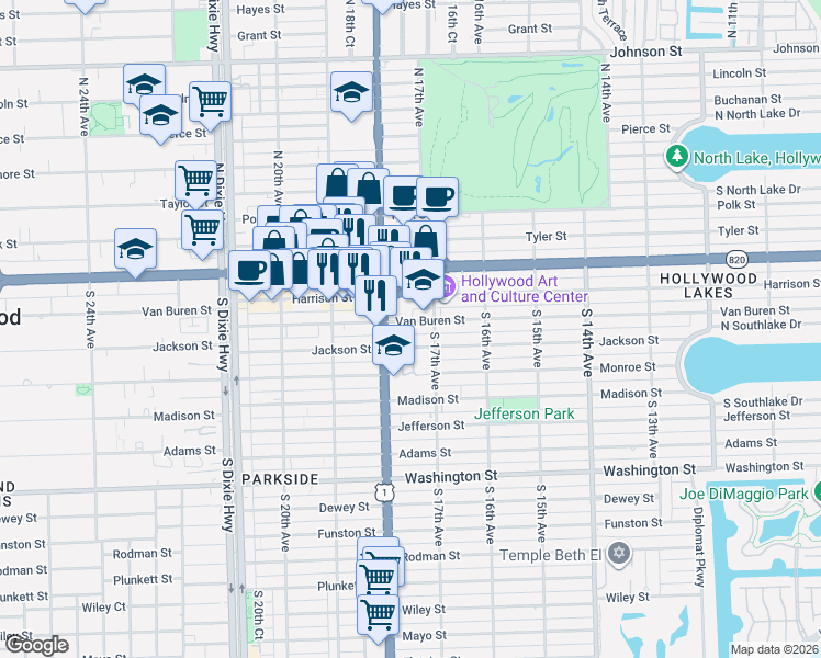 map of restaurants, bars, coffee shops, grocery stores, and more near in 