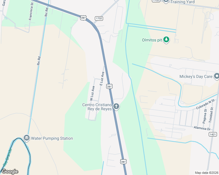 map of restaurants, bars, coffee shops, grocery stores, and more near Old Military Highway in Brownsville
