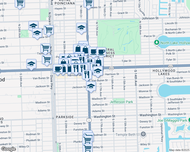 map of restaurants, bars, coffee shops, grocery stores, and more near in 