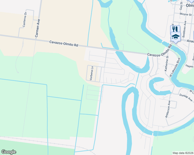 map of restaurants, bars, coffee shops, grocery stores, and more near 8824 Cowboy Rose Lane in Brownsville