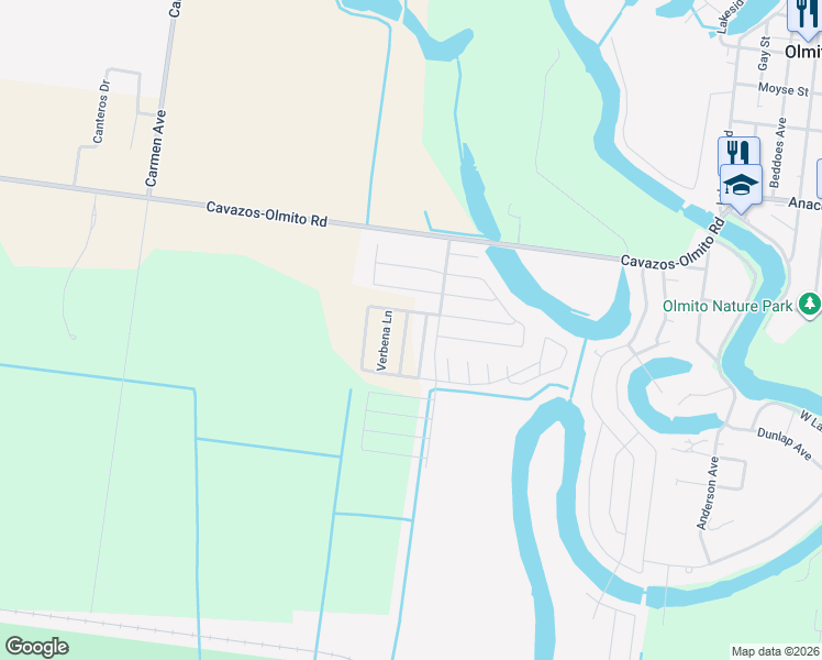 map of restaurants, bars, coffee shops, grocery stores, and more near 8713 Firewheel Lane in Brownsville