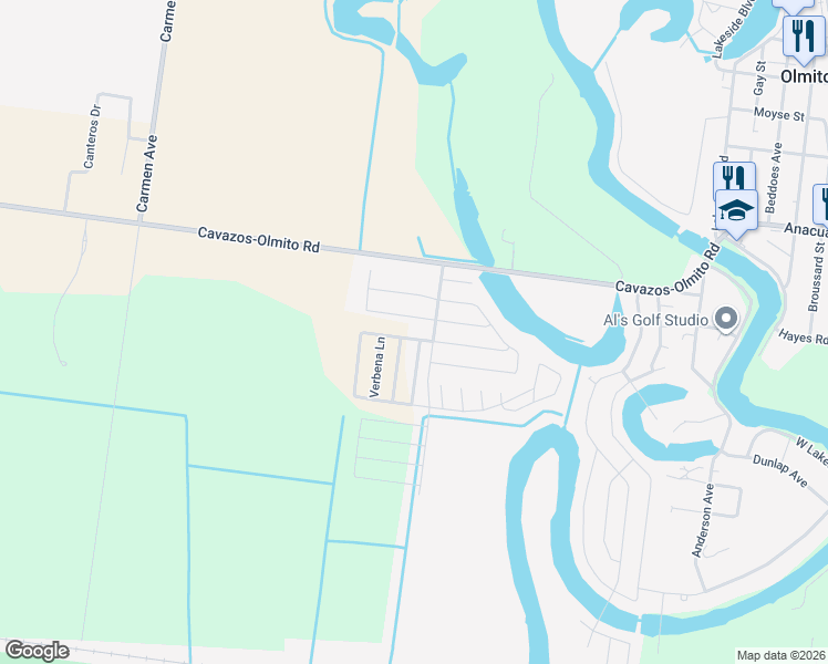 map of restaurants, bars, coffee shops, grocery stores, and more near 8512 Blue Sage Lane in Brownsville