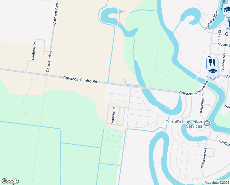 map of restaurants, bars, coffee shops, grocery stores, and more near 8548 Blue Sage Lane in Brownsville