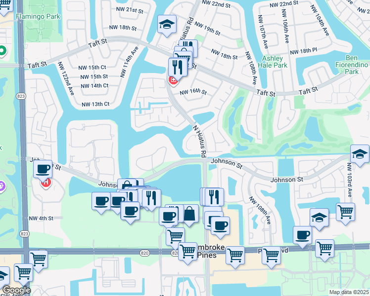 map of restaurants, bars, coffee shops, grocery stores, and more near 167 East Pierpoint in Pembroke Pines