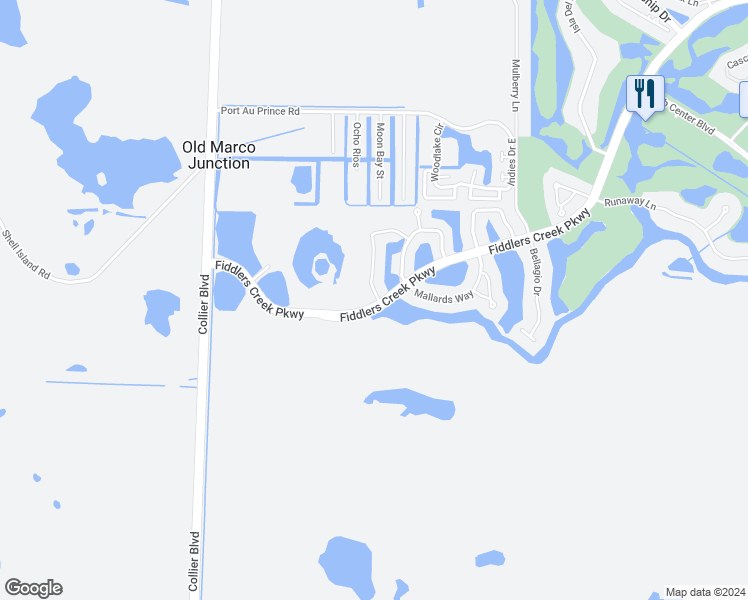 map of restaurants, bars, coffee shops, grocery stores, and more near 8315 Whisper Trace Way in Naples