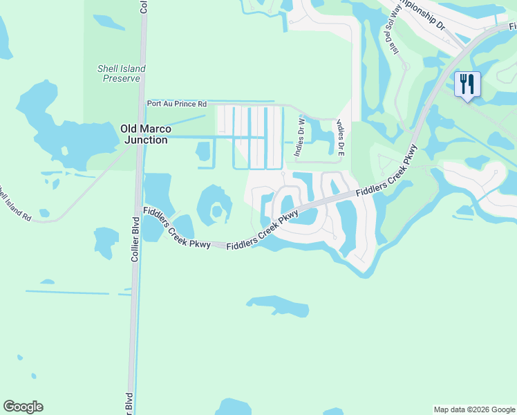 map of restaurants, bars, coffee shops, grocery stores, and more near 8425 Bent Creek Way in Naples