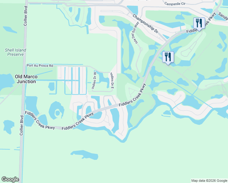 map of restaurants, bars, coffee shops, grocery stores, and more near 315 Cereus Drive in Naples