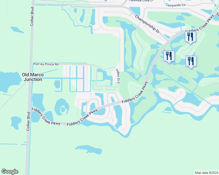 map of restaurants, bars, coffee shops, grocery stores, and more near 110 Acacia Drive in Naples