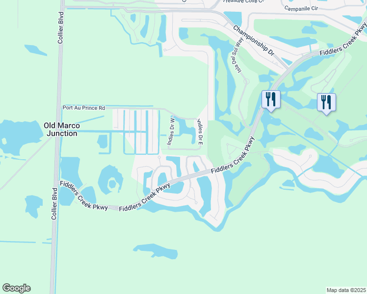 map of restaurants, bars, coffee shops, grocery stores, and more near 110 Acacia Drive in Naples