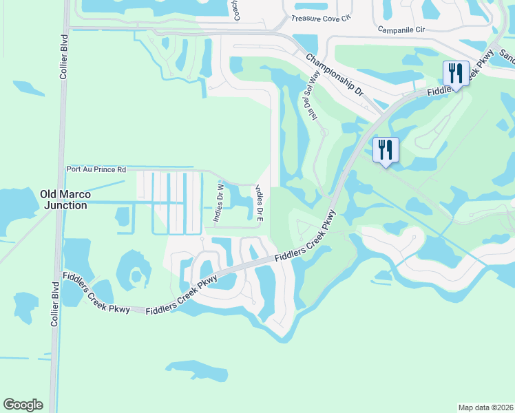 map of restaurants, bars, coffee shops, grocery stores, and more near 315 Cereus Drive in Naples