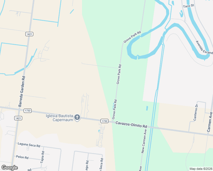 map of restaurants, bars, coffee shops, grocery stores, and more near Grove Park Road in Brownsville