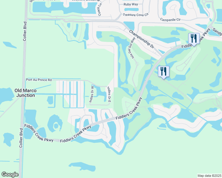 map of restaurants, bars, coffee shops, grocery stores, and more near 7814 Mulberry Lane in Naples