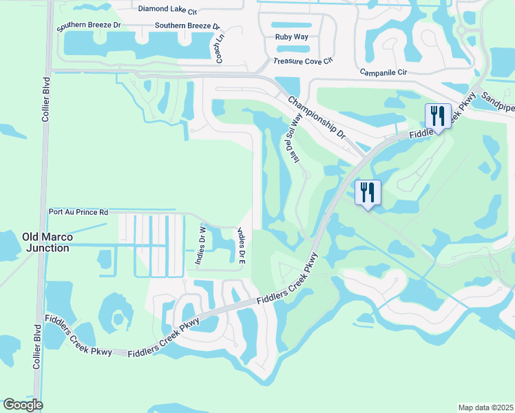 map of restaurants, bars, coffee shops, grocery stores, and more near 7794 Mulberry Lane in Naples