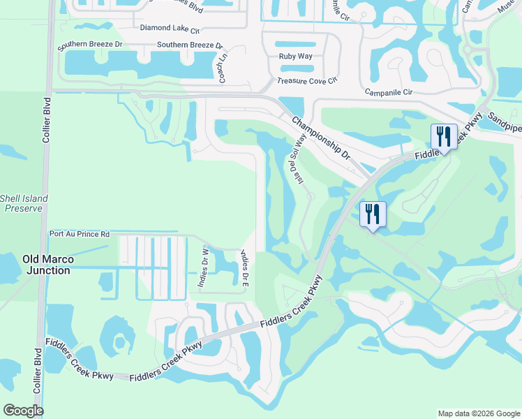 map of restaurants, bars, coffee shops, grocery stores, and more near 7764 Mulberry Lane in Naples