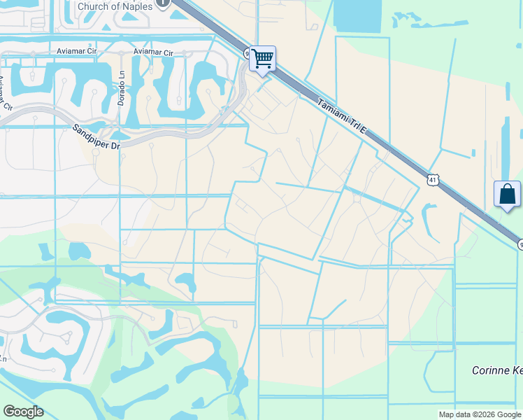 map of restaurants, bars, coffee shops, grocery stores, and more near Duda Road in Naples