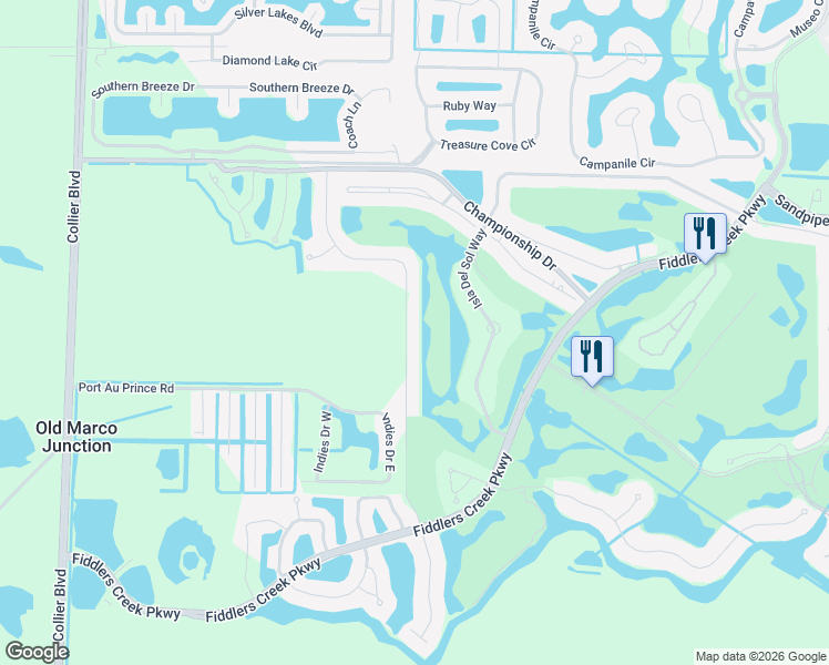 map of restaurants, bars, coffee shops, grocery stores, and more near 7764 Mulberry Lane in Naples