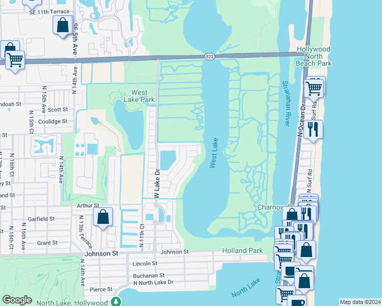 map of restaurants, bars, coffee shops, grocery stores, and more near 955 Lemonwood Court in Hollywood