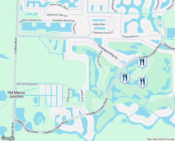 map of restaurants, bars, coffee shops, grocery stores, and more near 7764 Mulberry Lane in Naples