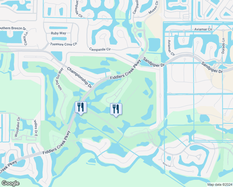 map of restaurants, bars, coffee shops, grocery stores, and more near 9094 Cascada Way in Naples