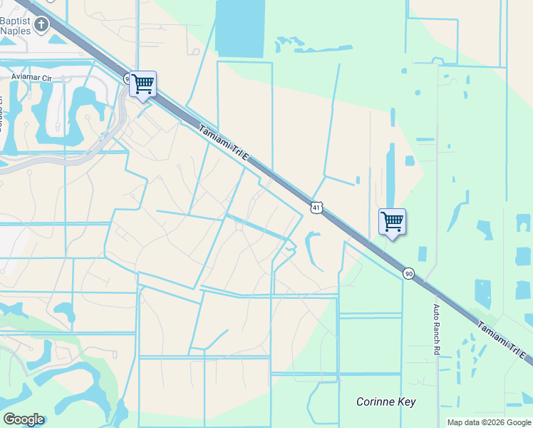 map of restaurants, bars, coffee shops, grocery stores, and more near 15435 U.S. 41 in Naples