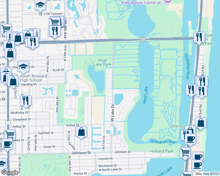 map of restaurants, bars, coffee shops, grocery stores, and more near 1130 Chestnut Lane in Hollywood