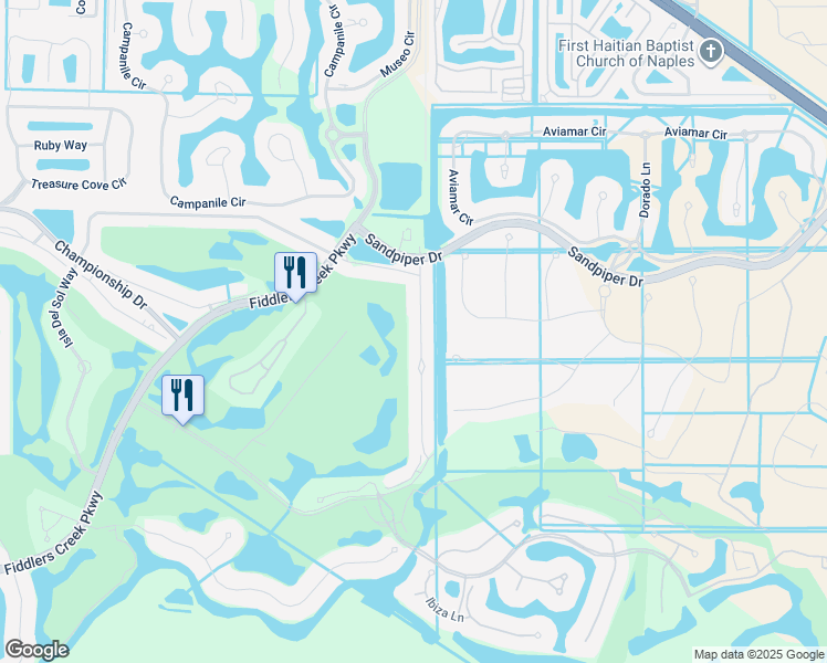 map of restaurants, bars, coffee shops, grocery stores, and more near 9047 Cherry Oaks Tr in Naples