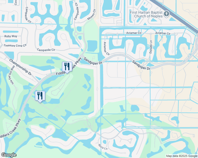 map of restaurants, bars, coffee shops, grocery stores, and more near 9056 Cherry Oaks Tr in Naples