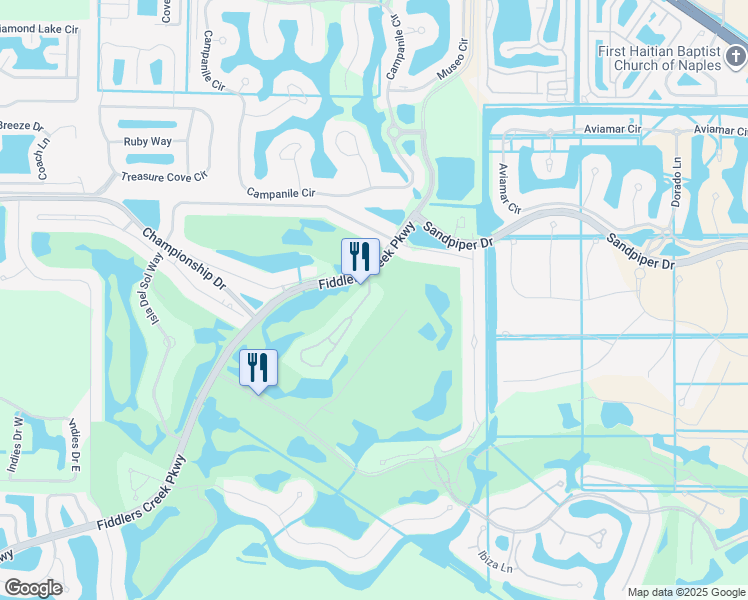 map of restaurants, bars, coffee shops, grocery stores, and more near 9010 Cascada Way in Naples
